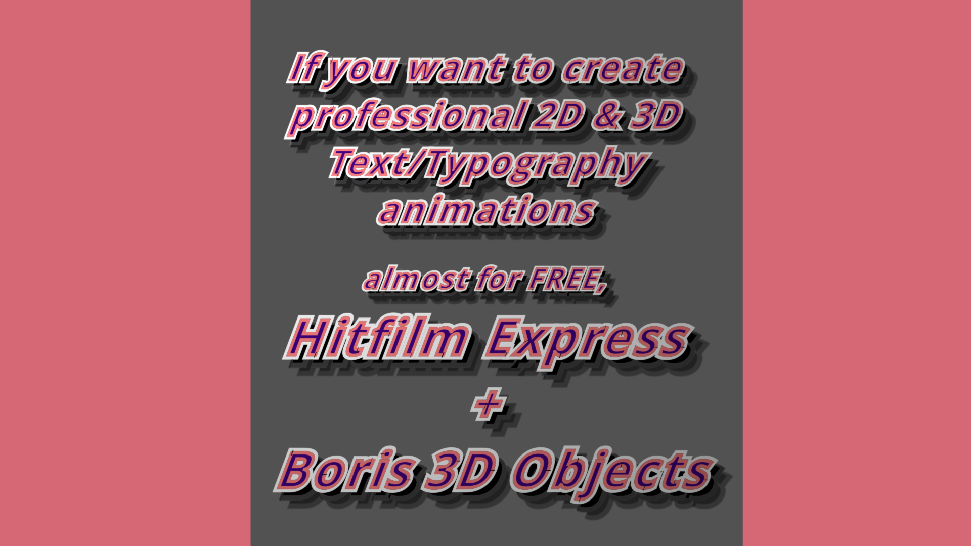 Pro 2D & 3D Text/Type Animation Software [Almost Free]: Boris Title Studio  